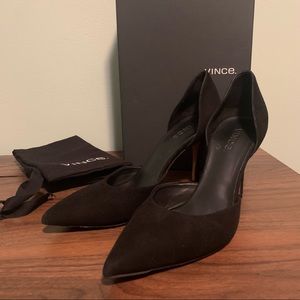 Vince Celeste Black Suede D’Orsay Pumps size 8 uk39